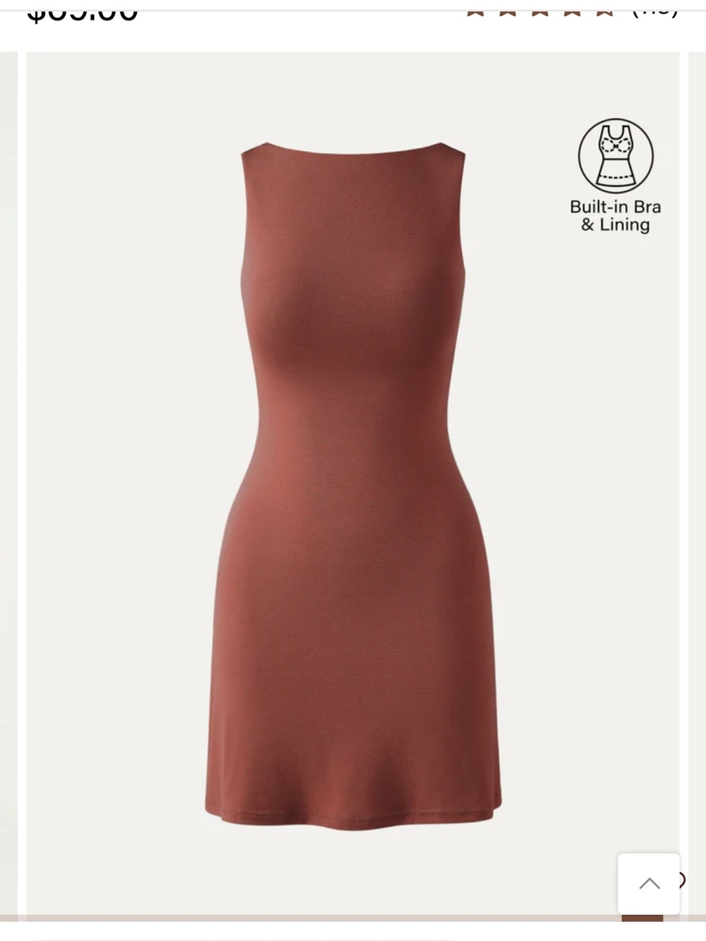 Sleeveless Tank Dress in Rust